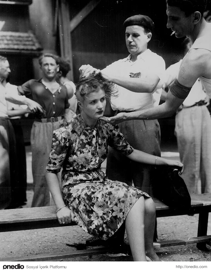 Utanç; 2. Dünya Savaşı'ndan sonra Almanlarla ilişkiye giren Fransız kadınlar işaretleniyor.