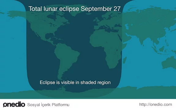 27 Eylül'de Kuzey ve Güney Amerika’dan, 28 Eylül'de ise Avrupa ve Afrika'dan gözlemlenebilecek.